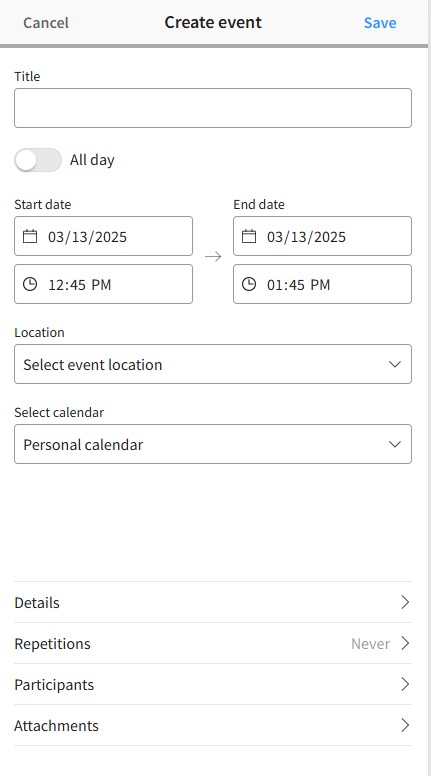 Mobile Calendar View